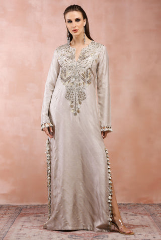 Gray bagh embroidered kaftan