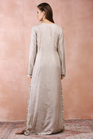 Gray bagh embroidered kaftan