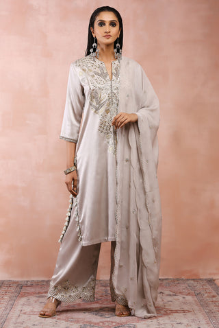 Gray bagh embriodered kurta set