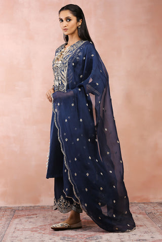 Navy bagh embroidered kurta set