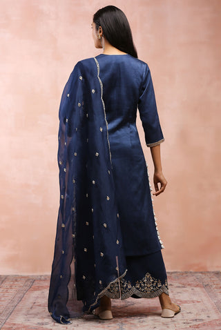 Navy bagh embroidered kurta set