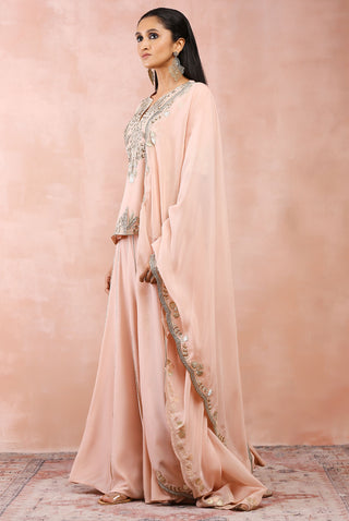 Rose pink bagh kurta and sharara set