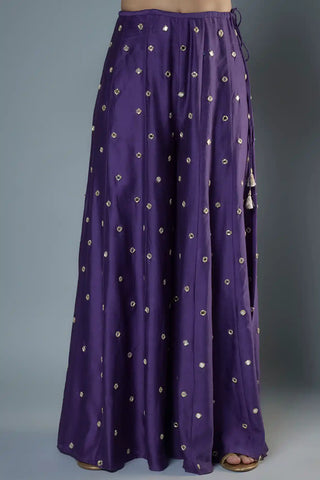 Purple embroidered kurta and sharara set