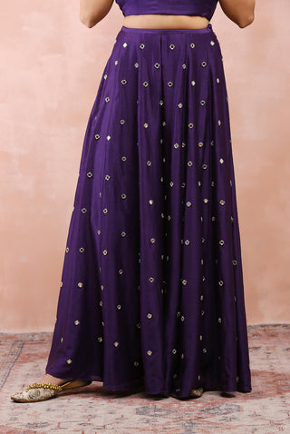 Purple embroidered kurta and sharara set