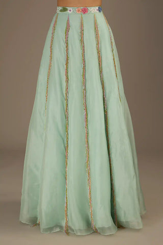 Seafoam organza lehenga set