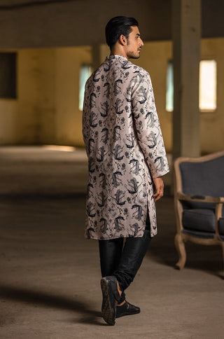 Blush printed silk kurta and churidar