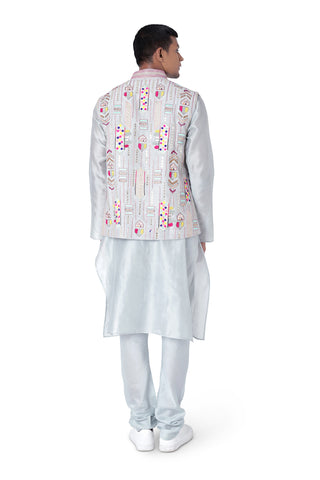 Pale blue bandi and kurta set