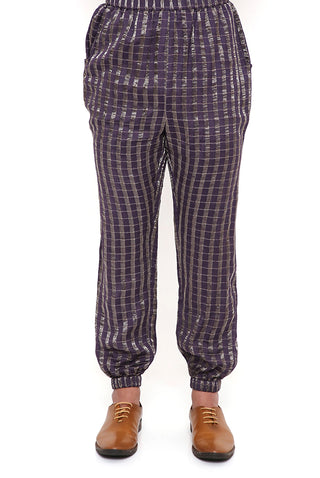 Purple stripe bomber kurta and jogger pant