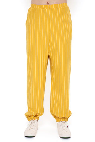 Mustard stripe bomber kurta and jogger pant