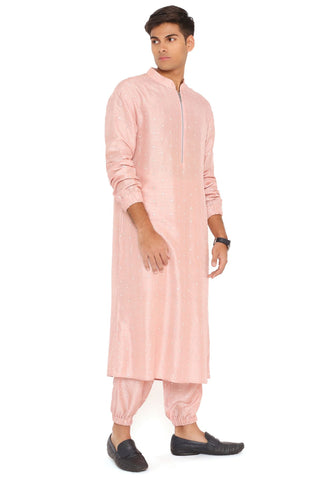 Blush pink bomber kurta and jogger pant