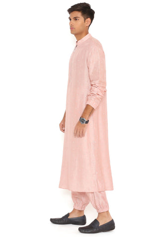 Blush pink bomber kurta and jogger pant