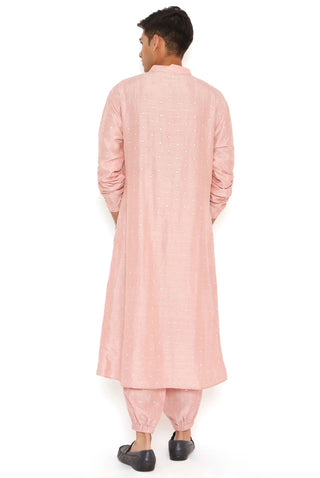 Blush pink bomber kurta and jogger pant