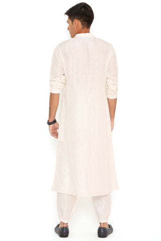 Chalk white bomber kurta and jogger pant