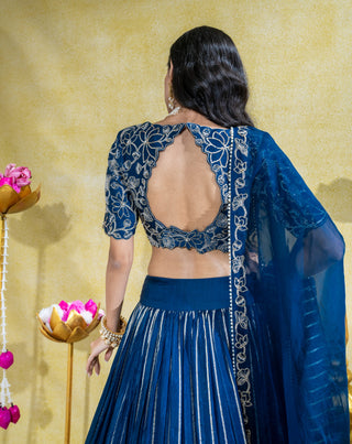 Midnight blue lehenga set