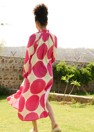 Polka pink daisy dress