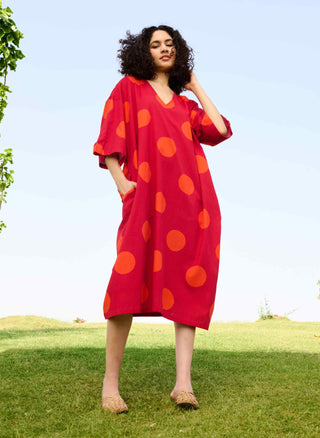 Small polka red marie dress