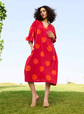 Small polka red marie dress