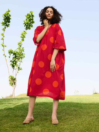 Small polka red marie dress