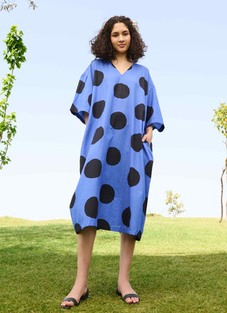 Small polka blue marie dress