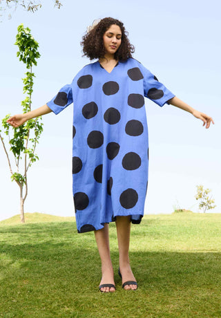 Small polka blue marie dress