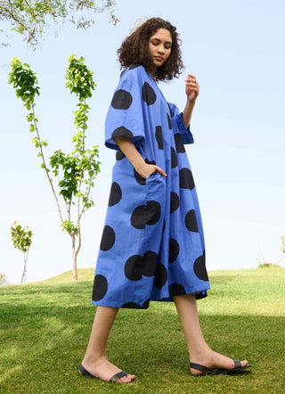 Small polka blue marie dress