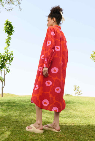 Red floral mekko jasmine tunic