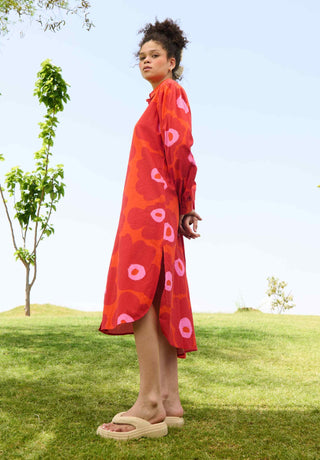 Red floral mekko jasmine tunic