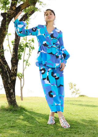 Pixel mekko blue rosa tunic and pants