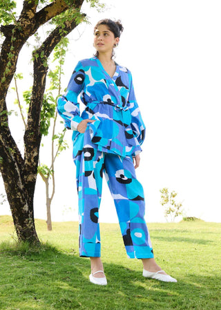 Pixel mekko blue rosa tunic and pants