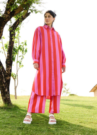 Bubblegum stripes iris tunic and pants