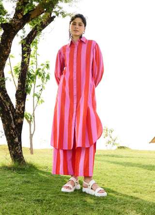 Bubblegum stripes iris tunic and pants