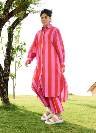 Bubblegum stripes iris tunic and pants