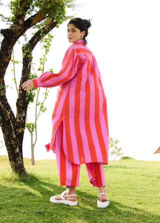 Bubblegum stripes iris tunic and pants