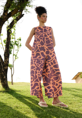 Hot poker orange jumpsuit