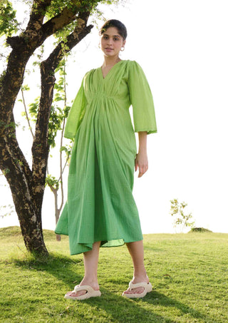 Parrot green ombre shringara ombre dress