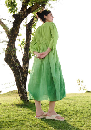 Parrot green ombre shringara ombre dress