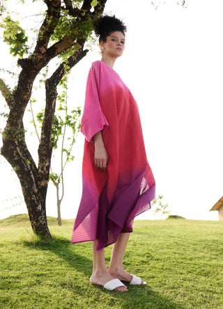 Pink red purple ombre angela kaftan