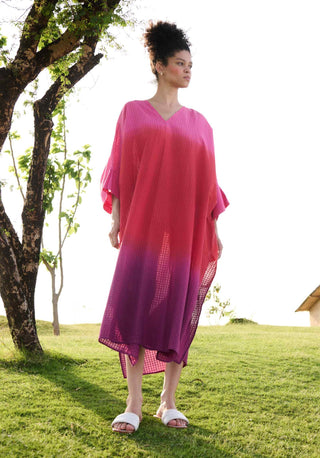 Pink red purple ombre angela kaftan