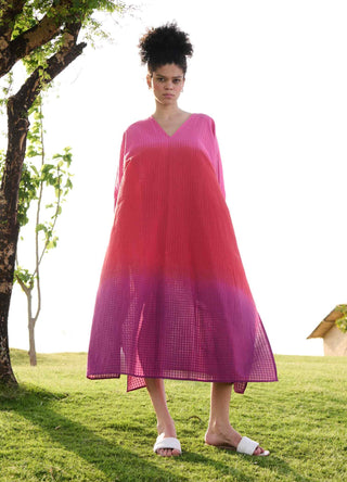 Pink red purple ombre angela kaftan