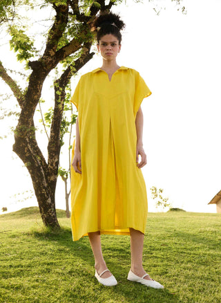 Solid yellow chamomile dress