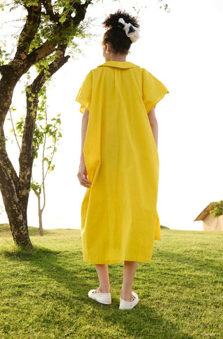 Solid yellow chamomile dress