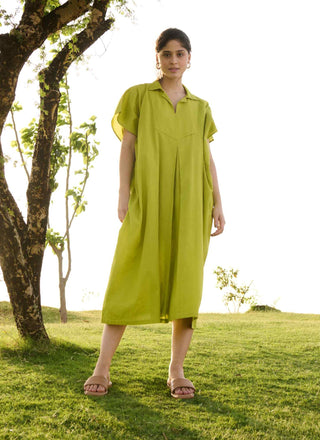 Solid lime chamomile dress