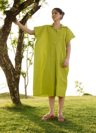 Solid lime chamomile dress