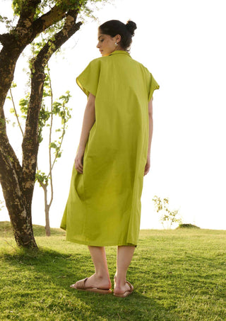 Solid lime chamomile dress