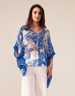 Blue azure kaftan top