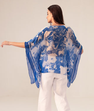 Blue azure kaftan top