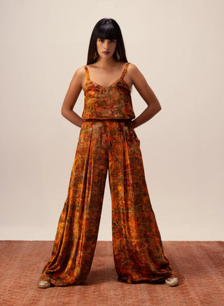 Rargis rust cami top and flared pants