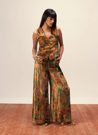 Nargis green waist coat and pants