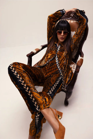 Nikita brown printed shirt and pants