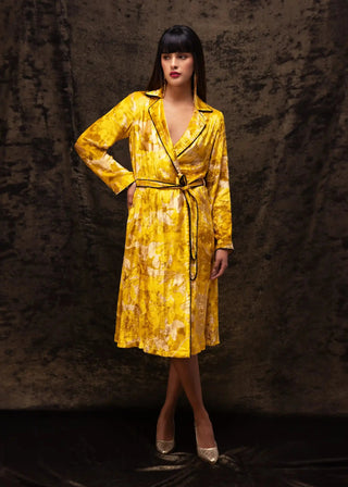 Nargis yellow robe dress